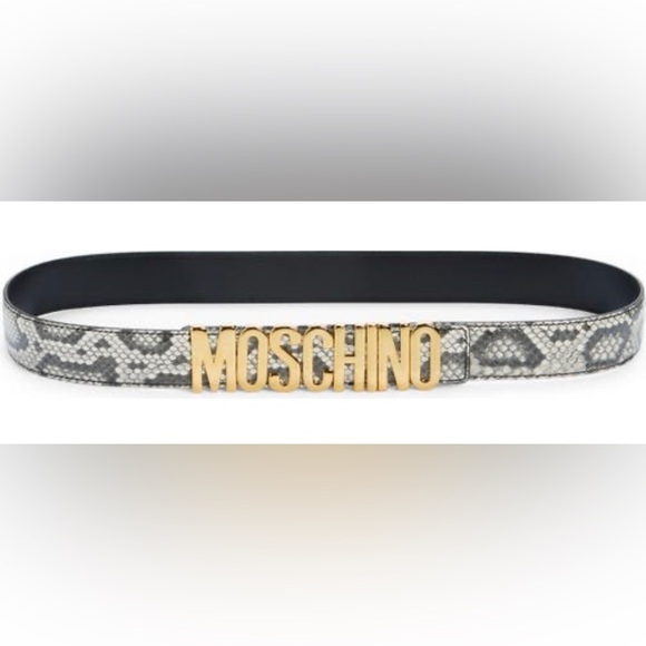 Moschino Accessories - Moschino Logo Snake print Leather Belt 6 US/40 IT